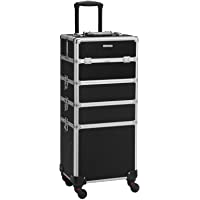 SONGMICS Estuche de Maquillaje Profesional- Carrito de Belleza para Viajes 4 en 1- Carrito de Cosméticos Grande para…